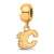 Gold Plated NHL LogoArt Calgary Flames Xs Dangle Bead Charm