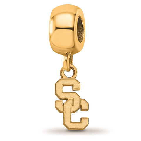 Gold Plated LogoArt University of South California Bead Charm Xs Dangle