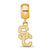 University of South California Charm Bead Small Dangle in Gold Plated