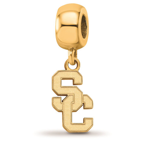 Gold Plated LogoArt University of South California Bead Charm Small Dangle