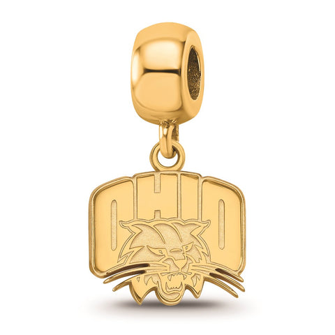 Gold Plated LogoArt Ohio University Small Beed Charm Dangle