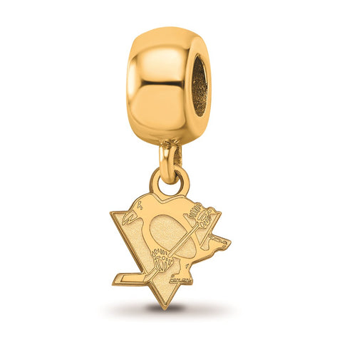 Gold Plated NHL LogoArt Pittsburgh Penguins Xs Dangle Bead Charm