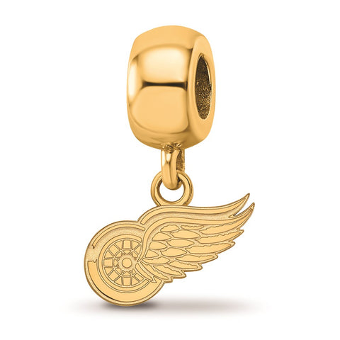 Gold Plated NHL LogoArt Detroit Red Wings Xs Dangle Bead Charm