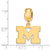 Michigan (University of) Small Charm Dangle Bead in Gold Plated