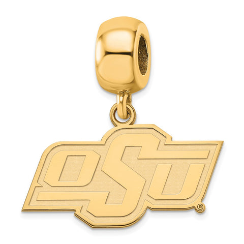 Gold Plated LogoArt Oklahoma State University Small Dangle Bead