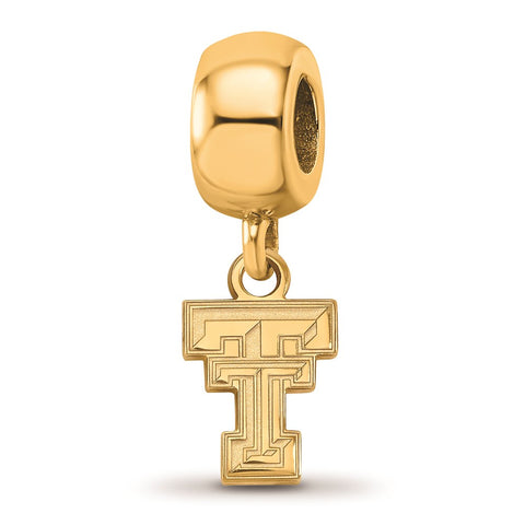 Gold Plated LogoArt Texas Tech University Xs Dangle Bead Charm