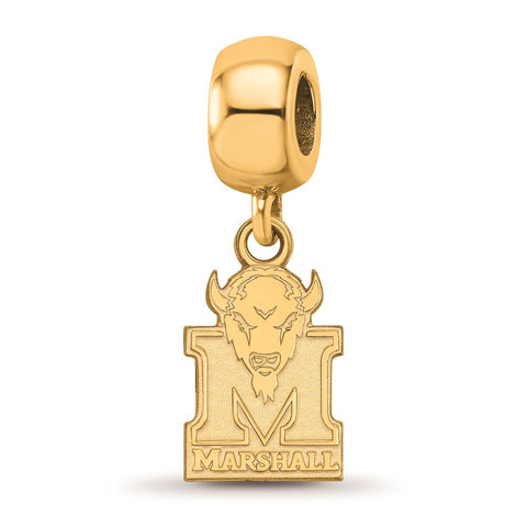 Gold Plated LogoArt Marshall University Small Dangle Bead