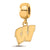 Gold Plated LogoArt University of Wisconsin Small Dangle Bead