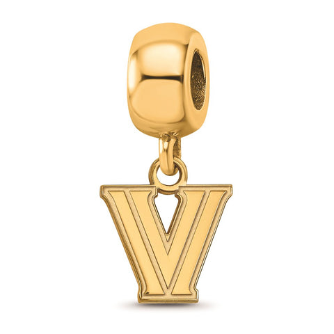 Gold Plated LogoArt Villanova University Bead Charm Xs Dangle