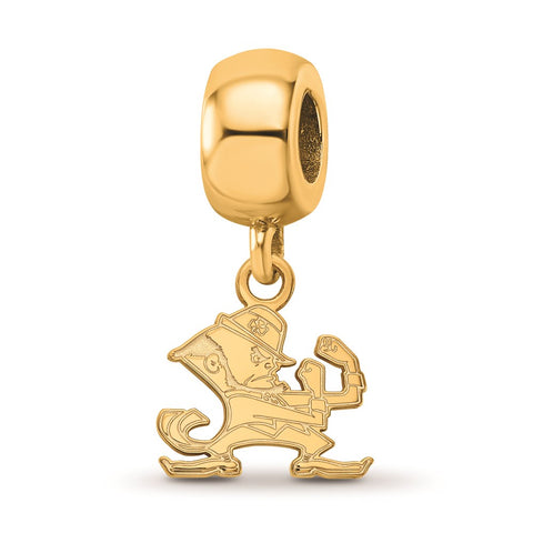 Gold Plated LogoArt University of Notre Dame Bead Charm Xs Dangle