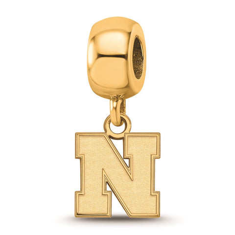 Gold Plated LogoArt University of Nebraska Xs Bead Charm