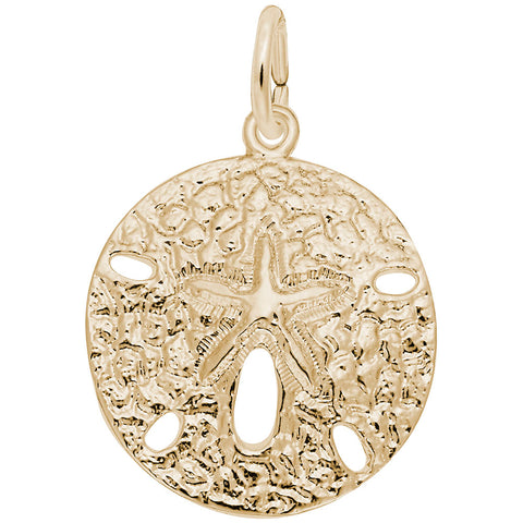 Sand Dollar Charm In Yellow Gold