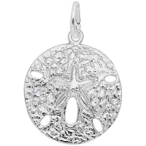 Sand Dollar Charm In 14K White Gold