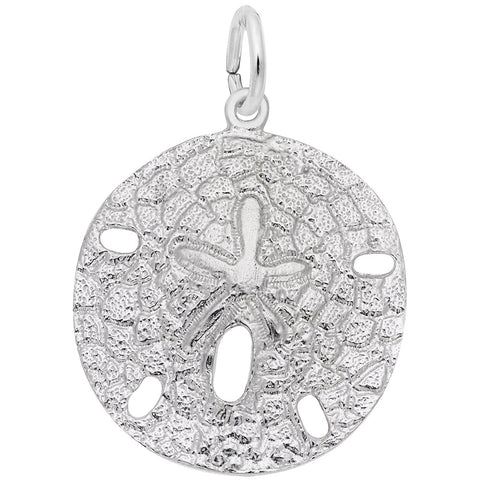 Sand Dollar Charm In Sterling Silver