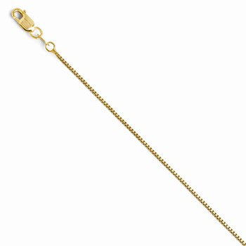 14K Yellow Gold Box Chain with Lobster Clasp, 30 inch x 0.8mm, Jewelry Chains and Necklace