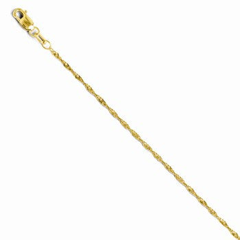 14K Yellow Gold Singapore Lock Chain
