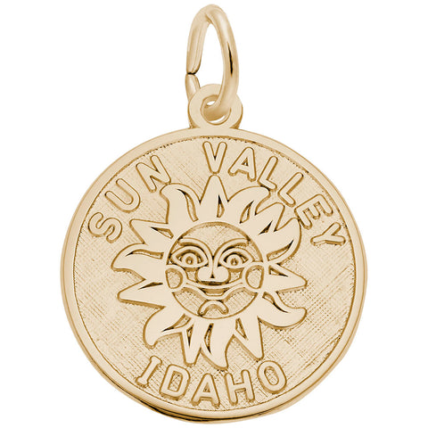 Sun Valley, Idaho Charm In Yellow Gold