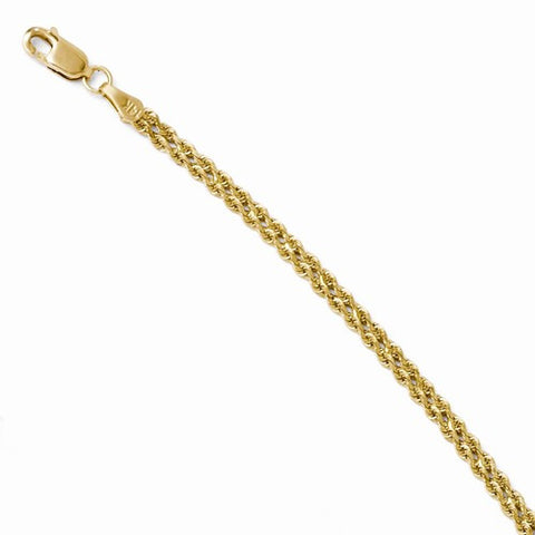 14K Yellow Gold Diamond-Cut Double Rope Bracelet