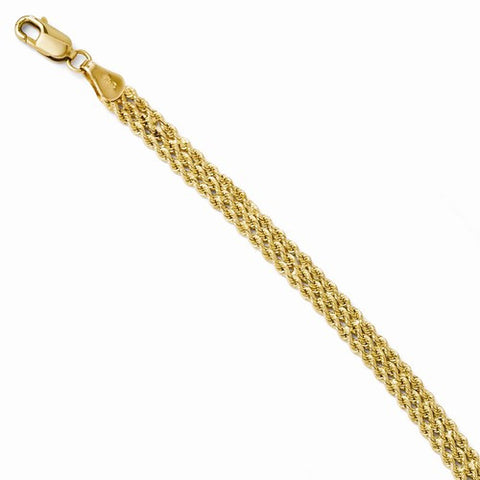 14K Yellow Gold Diamond-Cut Triple Rope Bracelet