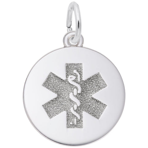 Medical Symbol Charm In 14K White Gold