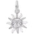 Sunburst Charm In 14K White Gold