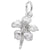 Hibiscus Charm In 14K White Gold