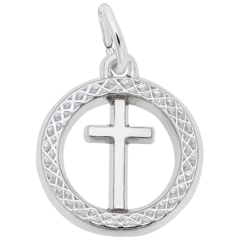 Cross Charm In Sterling Silver