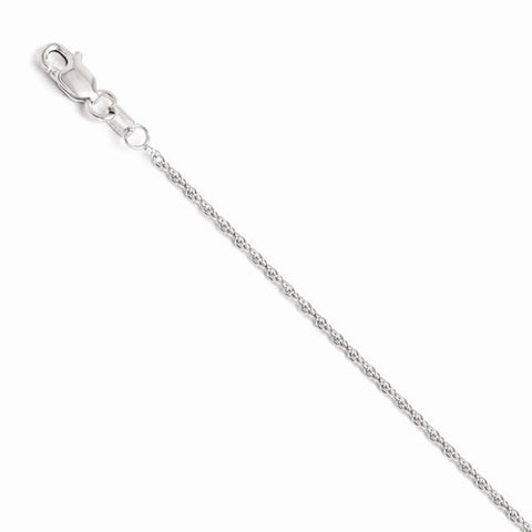 10K White Gold Diamond-Cut Pendant on Rope Chain
