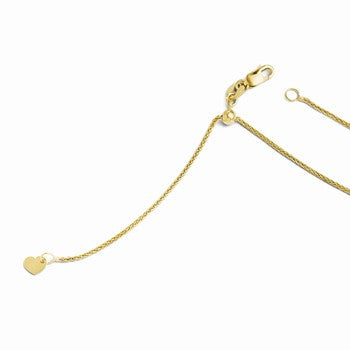 10K Yellow Gold Adjustable Wheat Chain