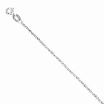 10K White Gold Sparkle Singapore Chain