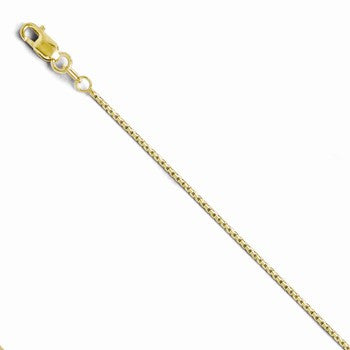 10K Yellow Gold Octogonal Sparkle Box, 20 inch, Jewelry Chains and Necklace