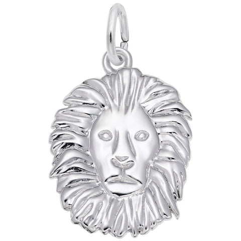 Lion Charm In 14K White Gold