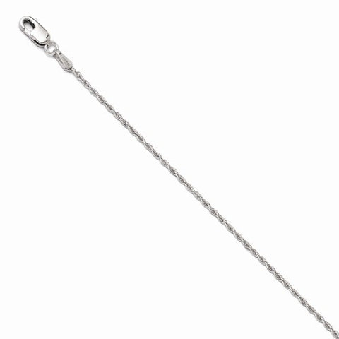 14K White Gold Pendant on Rope Chain