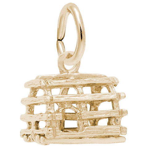 Lobster Trap Charm In Yellow Gold