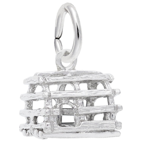 Lobster Trap Charm In Sterling Silver