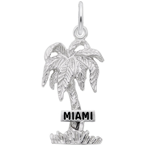 Miami Palm Charm In Sterling Silver