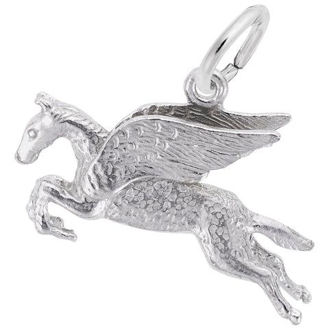 Pegasus Charm In 14K White Gold