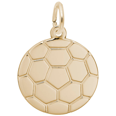 Soccer Ball Charm In Yellow Gold