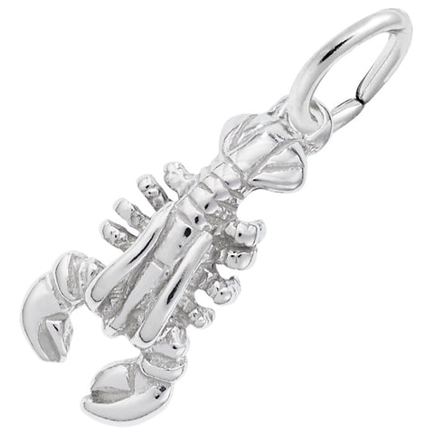 Lobster Charm In 14K White Gold