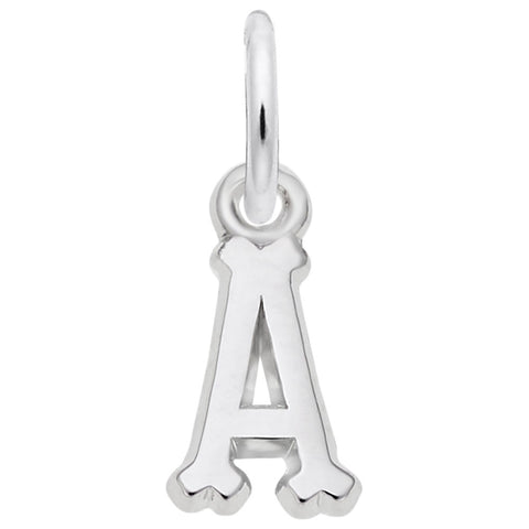 Initial A Charm In 14K White Gold