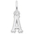 Initial A Charm In 14K White Gold