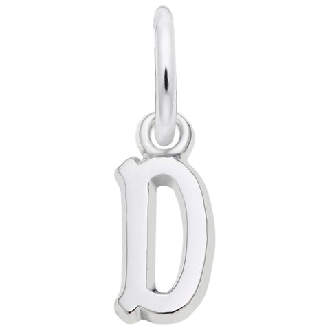 Initial D Charm In 14K White Gold