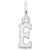 Initial E Charm In 14K White Gold