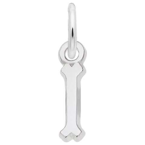 Initial I Charm In 14K White Gold