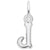 Initial J Charm In 14K White Gold