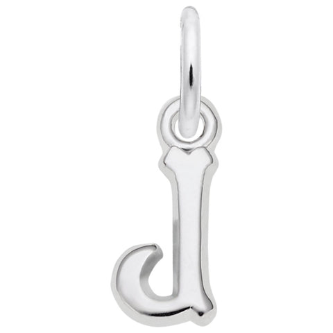 Initial J Charm In Sterling Silver