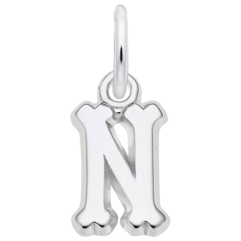 Initial N Charm In Sterling Silver