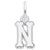 Initial N Charm In Sterling Silver