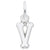 Initial V Charm In Sterling Silver