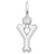 Initial Y Charm In 14K White Gold